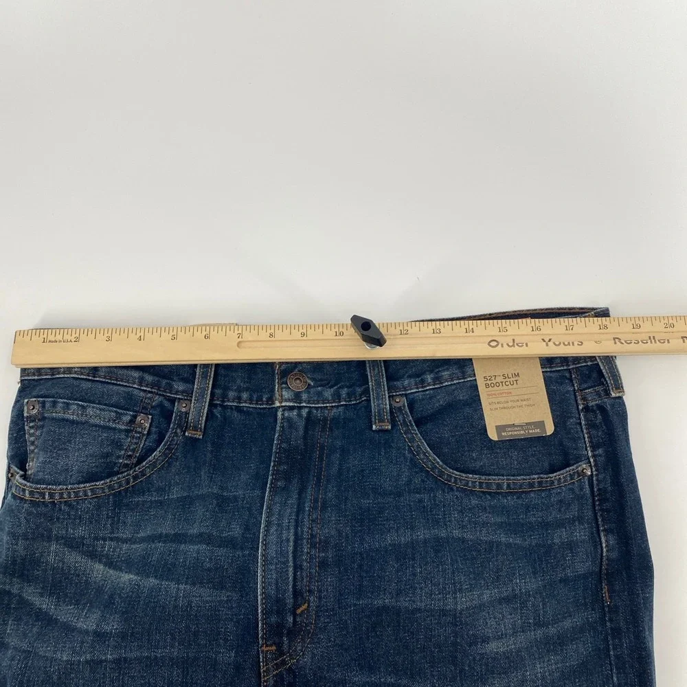 NEW Levi's 527 Slim Bootcut Jeans Mens 36x36 Fits 37x35 Blue Western Cowboy
